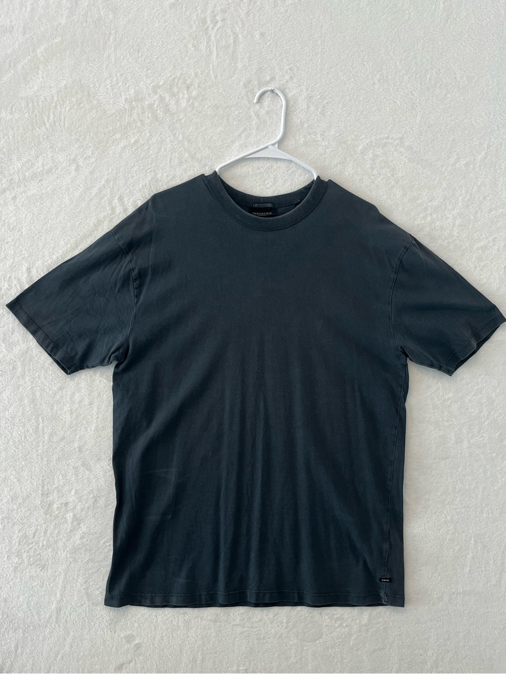 Industrie Crewneck Men’s T-Shirt Tee Short Sleeve Charcoal Wash Medium